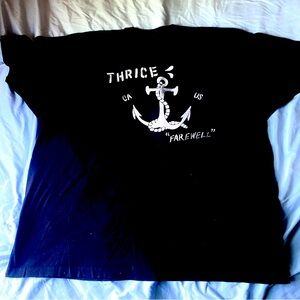 Thrice - Black Graphic T-Shirt with Anchor size 2x ☁️